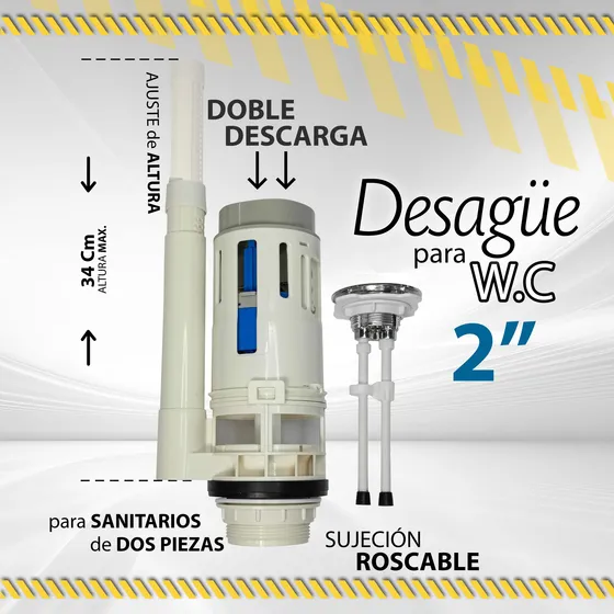 Desague P/wc Coflex C/boton Supe 2¨ Roscable P-b6037 / 10681