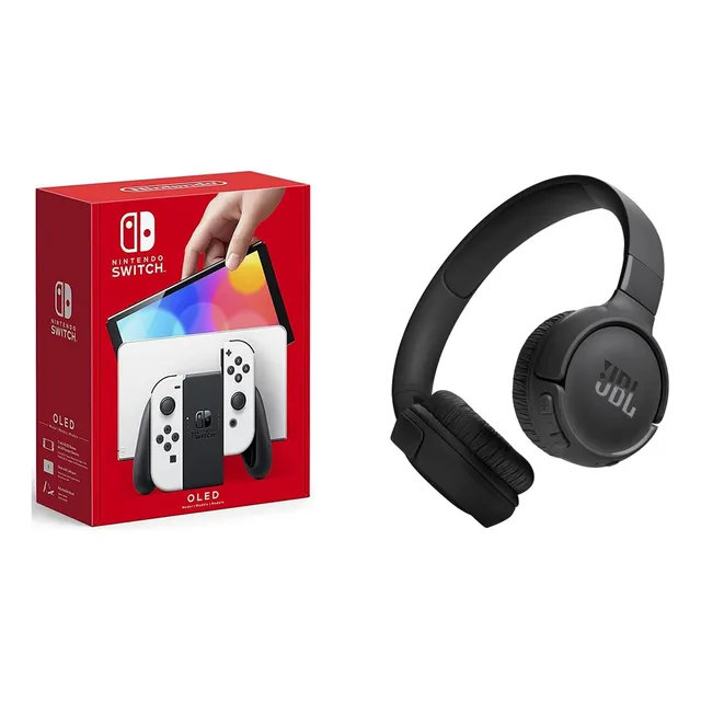 Nintendo Switch Oled 64gb Blanco Más Audifonos Jbl Tune 520