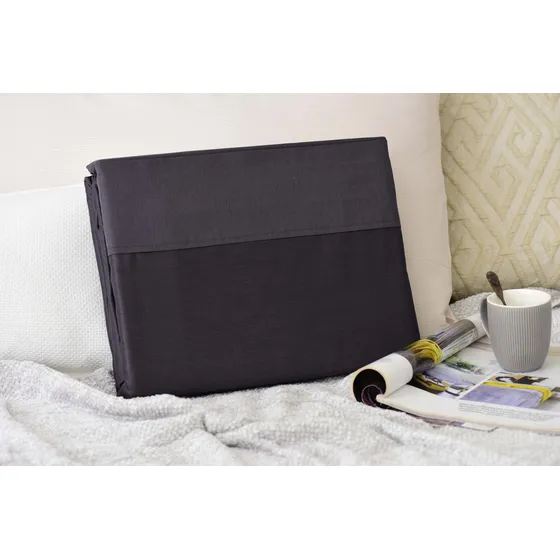 Set De Sábanas Algodón Egipcio 400 Hilos King Size Color Gris oscuro Diseño de la tela Liso
