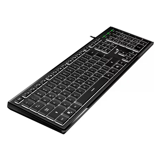 Teclado Con Cable Genius Slimstar 820 Iluminado Usb Teclado Teclado Negro Idioma Español España