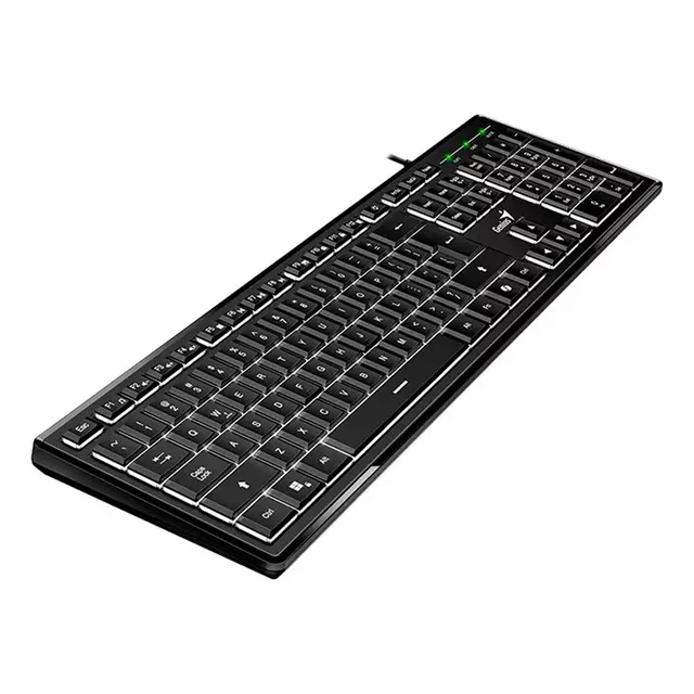 Teclado Con Cable Genius Slimstar 820 Iluminado Usb Teclado Negro Idioma Español España