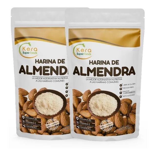 Harina De Almendra Sin Piel 2kg - Pack 2 Unid De 1kg - Kera 