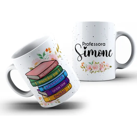 Caneca Personalizada Professora Com Nome Paixão De Ensinar