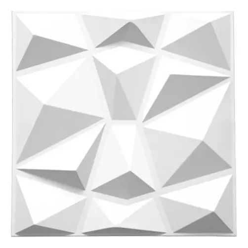 12 Lamina De Pvc 4d Decorativo Para Pared Diamante 3m2 Blanco 1