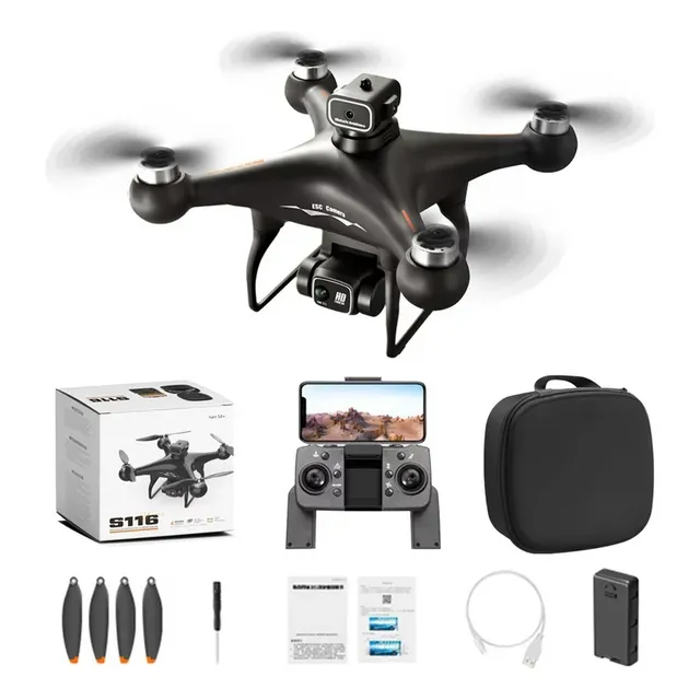 Dron S116 Cámara 4k Cuadricóptero Evita Obstculos Luz Led