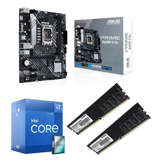 Combo Asus Prime B660m-k-d4 Intel I7- 12700 32g (2x16) 3200 