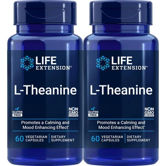 Suplemento Life Extension L-teanina 60 Cápsulas X 2