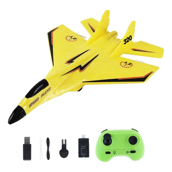2 Ch Rc Avión Ligero 2.4g Espuma Rc Avión Para Amarillo