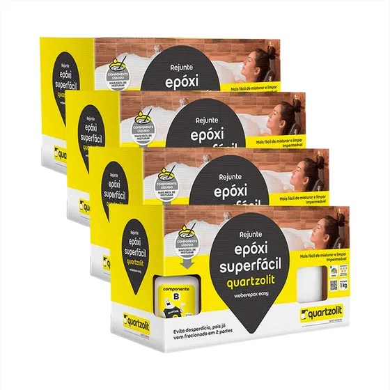 Kit 4 Rejunte Epóxi Super Fácil 1kg Quartzolit 