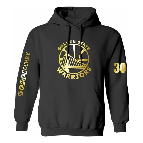 Sudadera Negra Mod Golden State Warriors Stephen Curry Gold