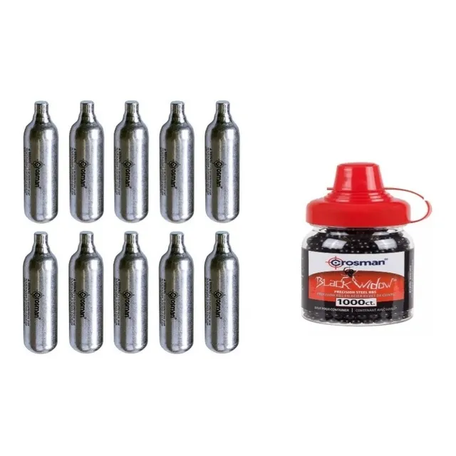 Garrafas Pistola De Co2 10+1000 Balines 4,5 Chumbos Crosman