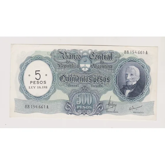 Billete Argentina 500 $ Bottero 2209 Año 1971 Excelente ++
