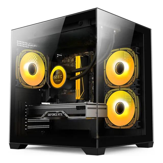 GABINETE JALATEC JT-X93 MATX TG ARGB + FUENTE 500W 80 PLUS COLOR NEGRO