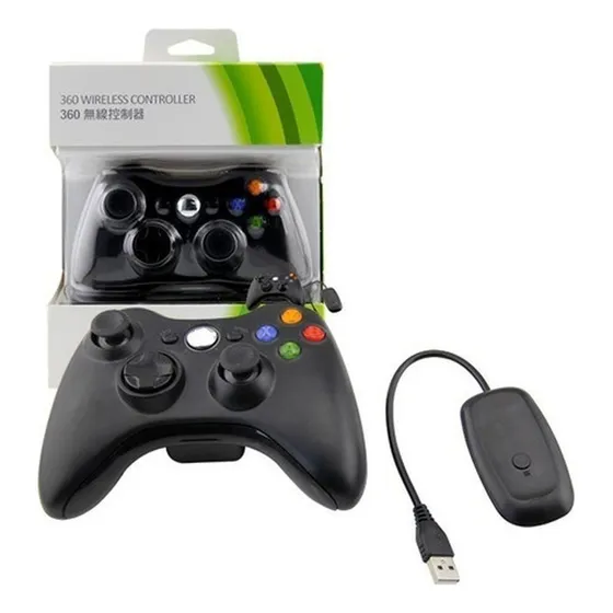 Joystick Inalambrico Para Xbox 360 Con Receptor De Pc Negro