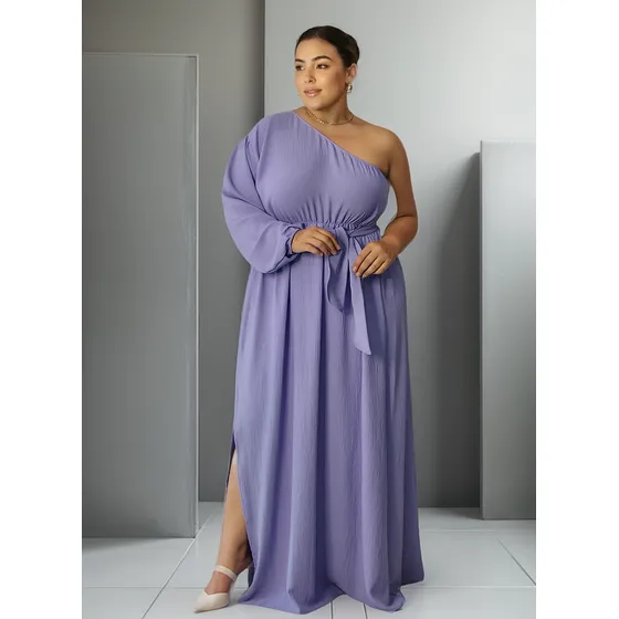 Vestido Longo Mula Manca Com Fenda Plus Size Moda Festa Luxo