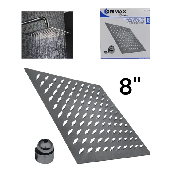 Regadera Ducha Cuadrada 8 Pulgadas Ultra Fina Acero Inoxida