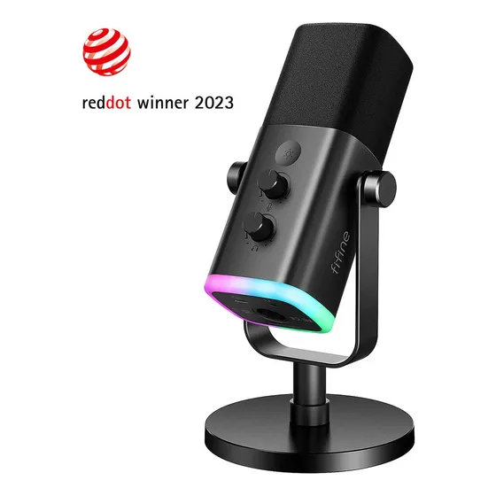 Micrófono Fifine Rgb De 8 Colores Usb Xlr Plug And Play Am8
