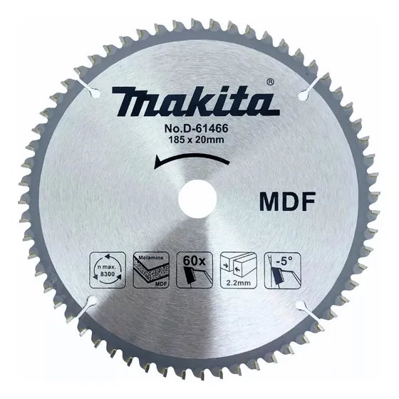 Disco Serra Circular Para Mdf Makita D-61466 185mm 60 Dentes