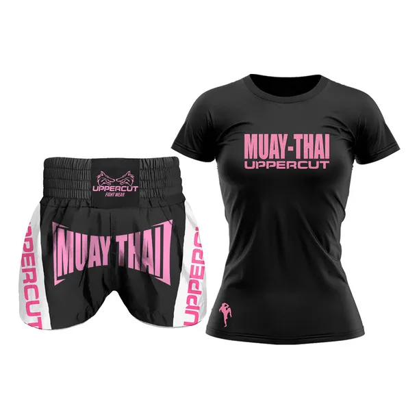Conjunto Feminino Short Calção Muay Thai E Camiseta Uppercut