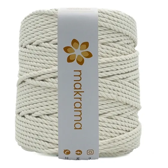 Makrama Cuerda Algodón Macramé 4mm (3 Cabos) 1kg Crudo 
