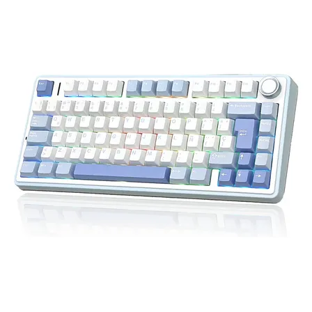 Teclado Gamer Mecánico Español Inalámbrico AULA F75 75%, RGB, Switches Reaper Pre-lubricados,2.4GHz/USB-C/BT, Ergonómico, Compatible con PC/Mac/PS/XBOX/Switch, Wooting One