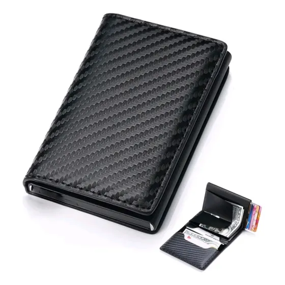 Billetera Porta Tarjeta Metálico Tarjetero Con Bloqueo Rfid