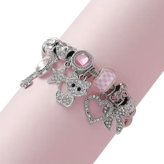 Pulsera De Acero Inoxidable Con Diseño De Gato Para Mujer