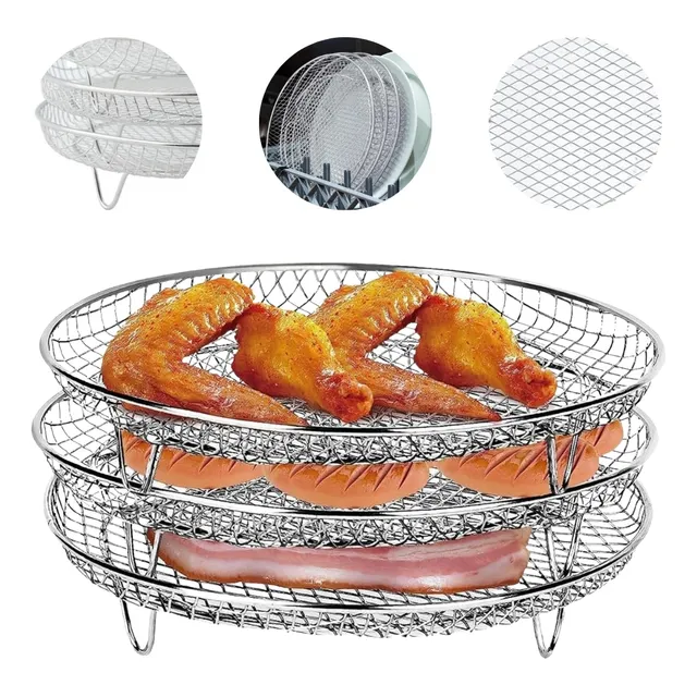 Set De Rejillas Para Airfryer Acero Inoxidable Pack X3