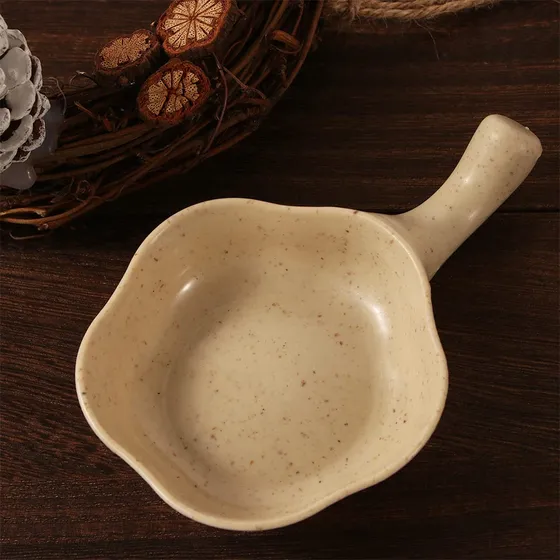 Mini Lindo Cuenco Paja Trigo Condimento Vinagre Plato Soja