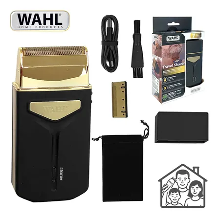 Máquina Rasuradora De Viaje Wahl® Travel Shaver Dorada Inalámbrica Para Barba, Ligera Y Compacta, Rasuradora Ideal Para Viajeros