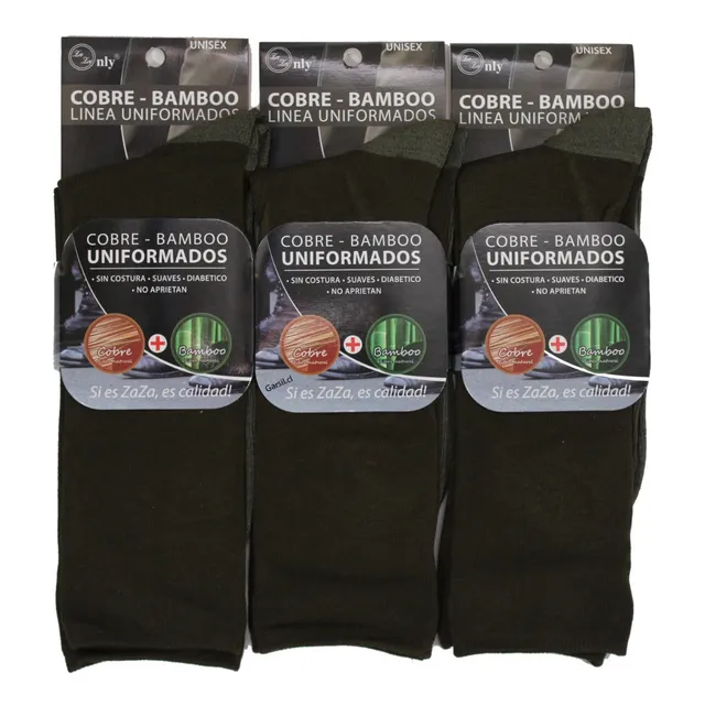 X6 Calcetines De Bambu + Cobre De Carabinero - Sin Costuras 