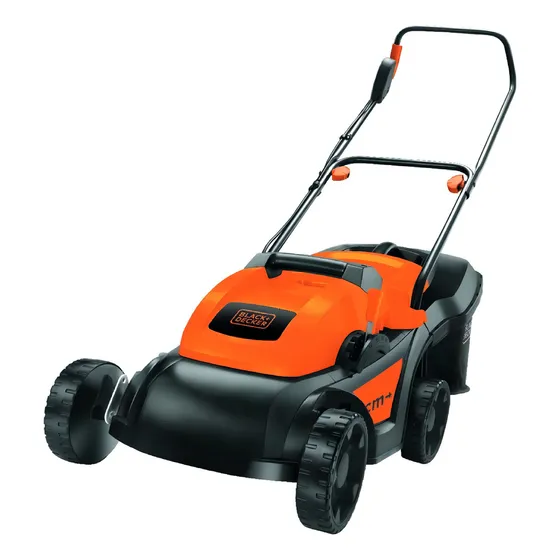 Cortadora de pasto eléctrica Black+Decker GR3800 con bolsa recolectora de 1.6 kW y 220V color naranja/negro
