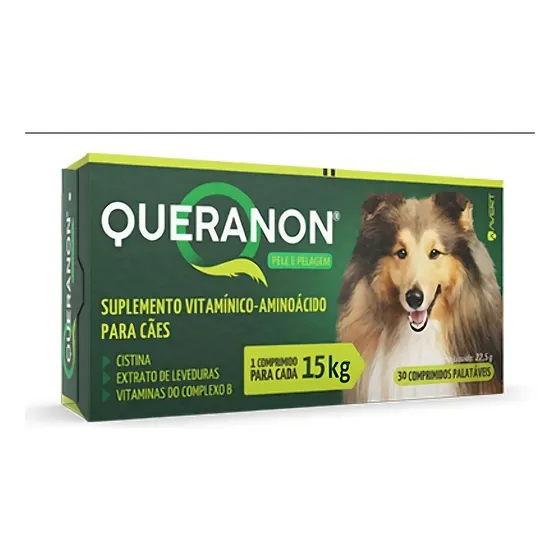 Queranon Comprimido Suplemento Pele E Pelagem Até 15kg Avert