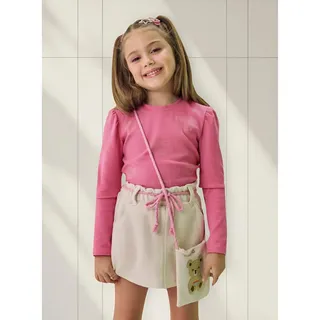 Conjunto Infantil Menina Kukie Blusa Short Saia E Bolsa Conjunto Infantil Menina Kukie Blusa Short Saia E Bolsa