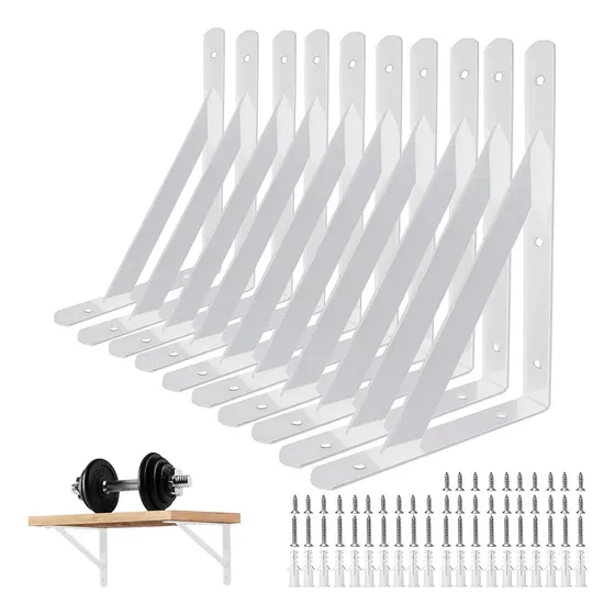 10pcs Ménsulas Para Repisas Resistentes 30cm Con Tornillos