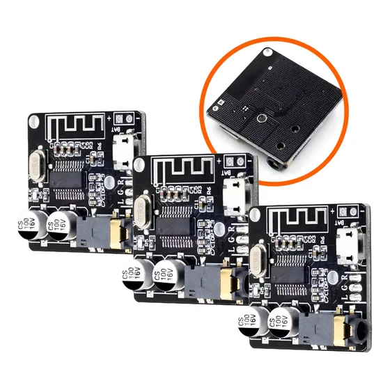 3x Mini Modulo Placa Receptor Bluetooth 5.0 Áudio Mp3