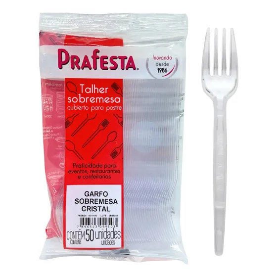 Kit Garfo Para Sobremesa Super Resistente Prafesta 100und