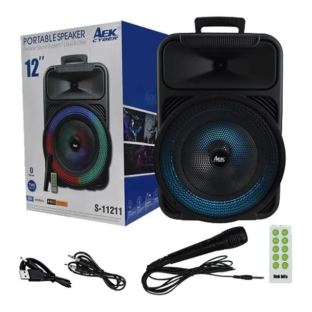 Bocina Portátil Bluetooth 12 Pulgs 35w Control Y Micrófono