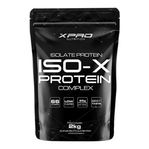 Suplemento Alimentar X-pro Nutrition Iso-x Protein Complex Refil 2kg Carbo Baixo Teor de Gordura Sabor Morango