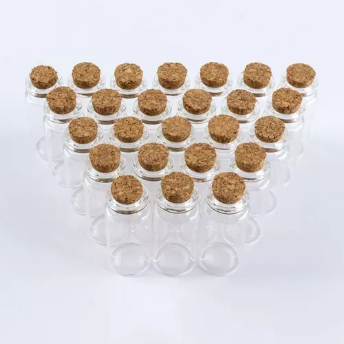 Mini Frascos De Vidrio Con Tapa De Corcho