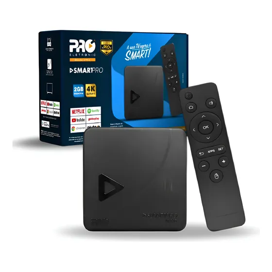 Tv Box Proeletronic Smartpro 4k 16gb 2gb Ram 3a Geração Preto Padrão