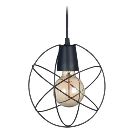 Lampara Colgante Jaula Esfera Grande Vintage Oxido San Justo Color Negro