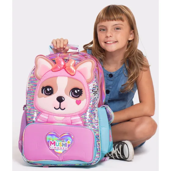 Mochila Escolar Simones Sofia Futurista 18 Pulgadas