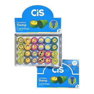 Carimbo Infantil Pedagogico Cis Stamp C/24 Emoji Carinhas Carimbo Infantil Pedagogico Cis Stamp C/24 Emoji Carinhas