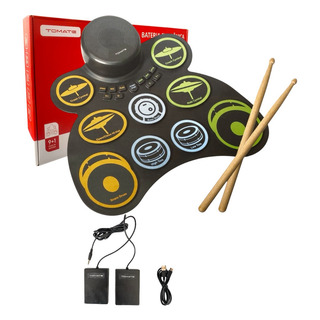 Bateria Eletrônica Roll Up Portátil 9 Pads Com Pedais Bateria Eletrônica Roll Up Portátil 9 Pads Com Pedais