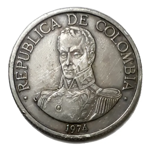 Moneda Colombiana Año 1974 - 1 Peso