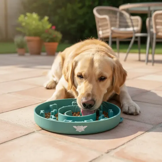 Comedouro Lento Cães Antiengasgo Silicone Antiderrapante