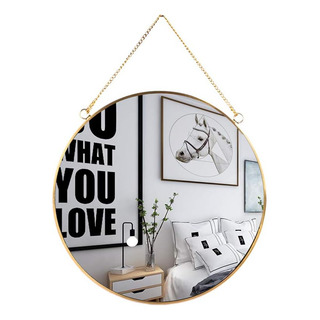 Longwin Hanging Wall Circle Mirror Decor Gold Geometric Mirr Longwin Hanging Wall Circle Mirror Decor Gold Geometric Mirr