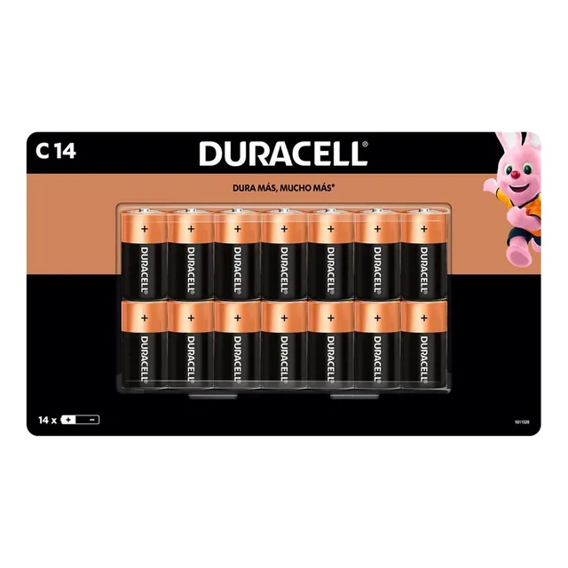 Pila Tipo C Lr14 Duracell Alcalina Ahorrapack 14 Piezas
