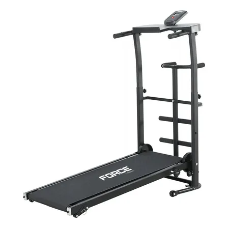 Cinta Caminadora Manual Force By Gadnic plegable soporte 120 kg superficie 100 x 35 cm pantalla digital sin electricidad